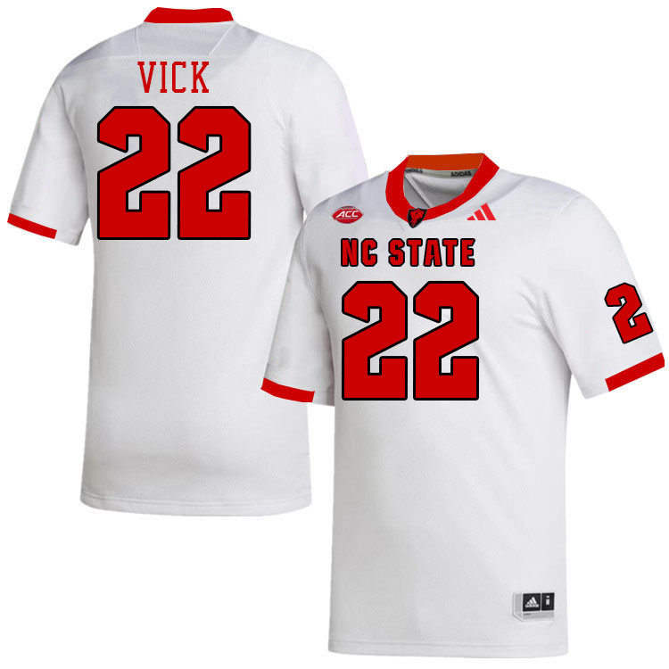 Men #22 Jackson Vick NC State Wolfpack College Football Jerseys Stitched-White